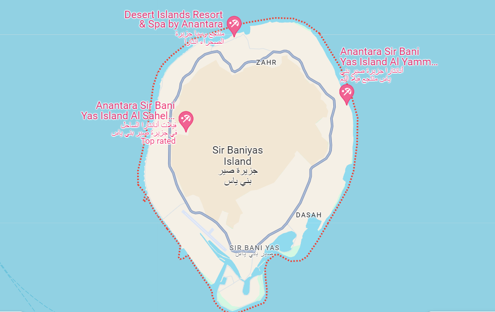 Sir Baniyas Island Map